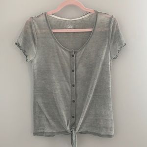 Gray Button Down Top